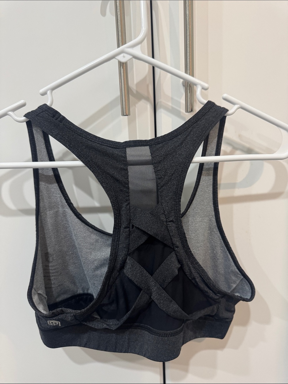 Born Primitive Charcoal Gray Crisscross Racerback Sports Bra
